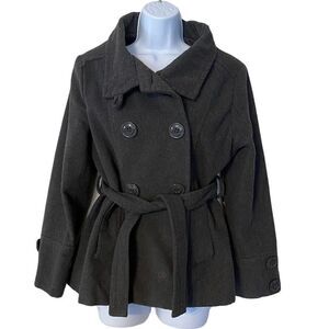 Jennyfer.J  Charcoal Woman’s Double Breasted Peacoat